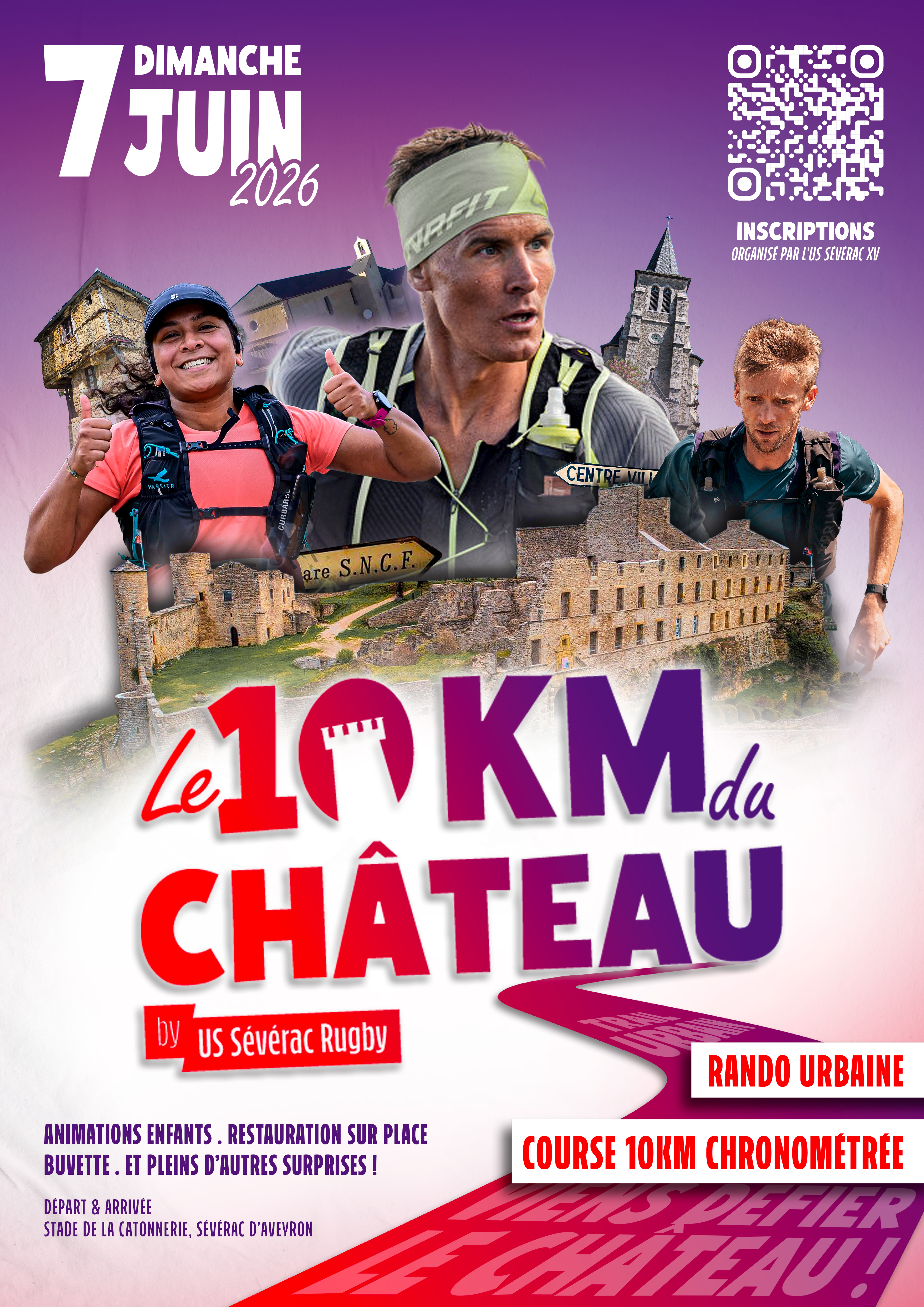 affiche Le 10KM du Château by US Sévérac Rugby
